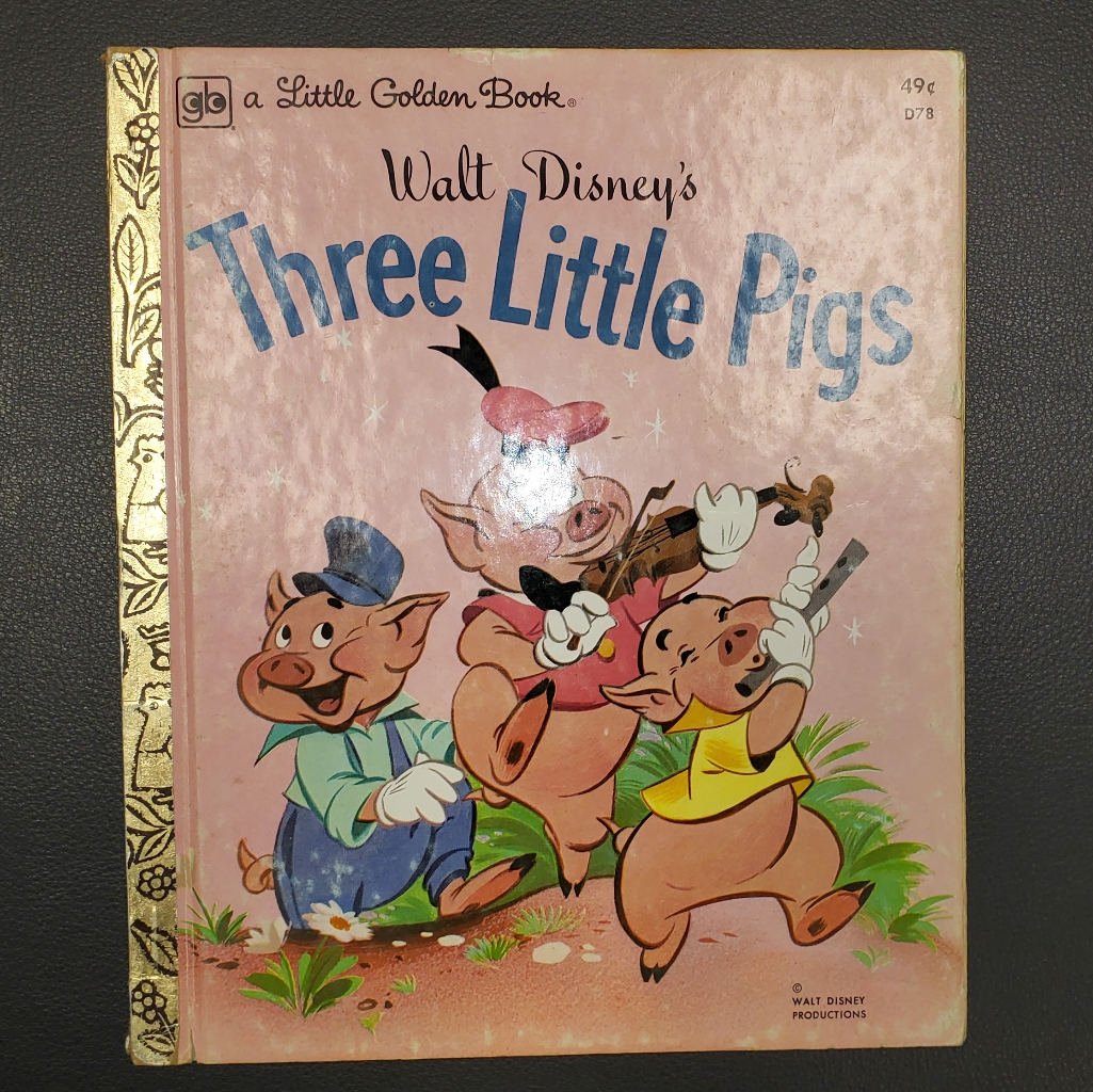 1976 Walt Disneys Three Little Pigs Book A Little Golden Book